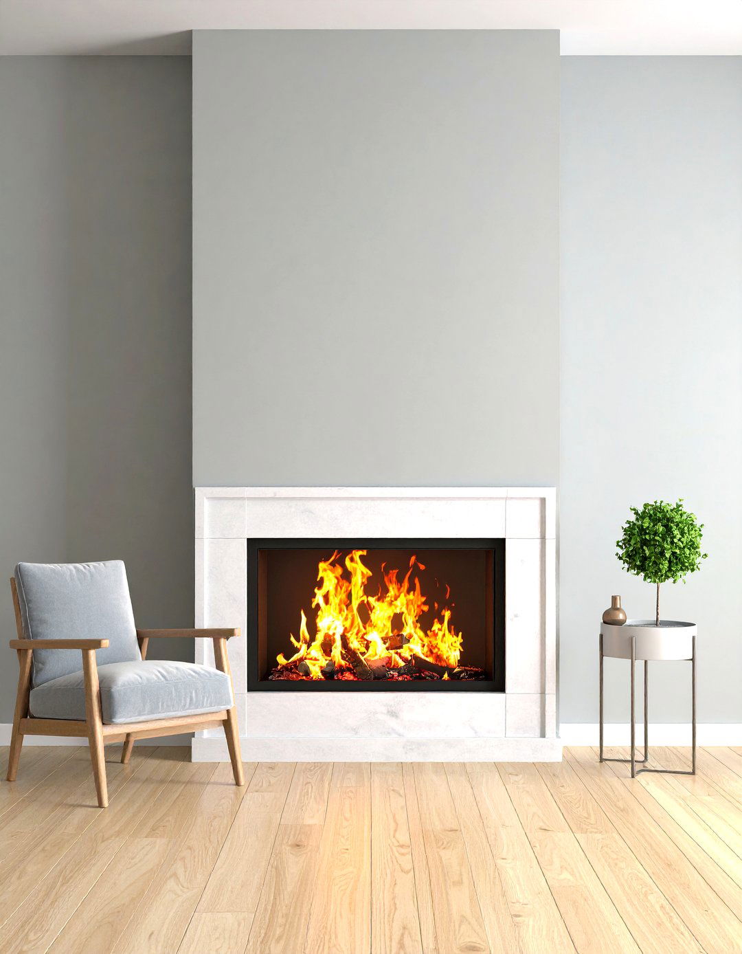 The Minimalist Fireplace Niche - 30 living room modern fireplace ideas