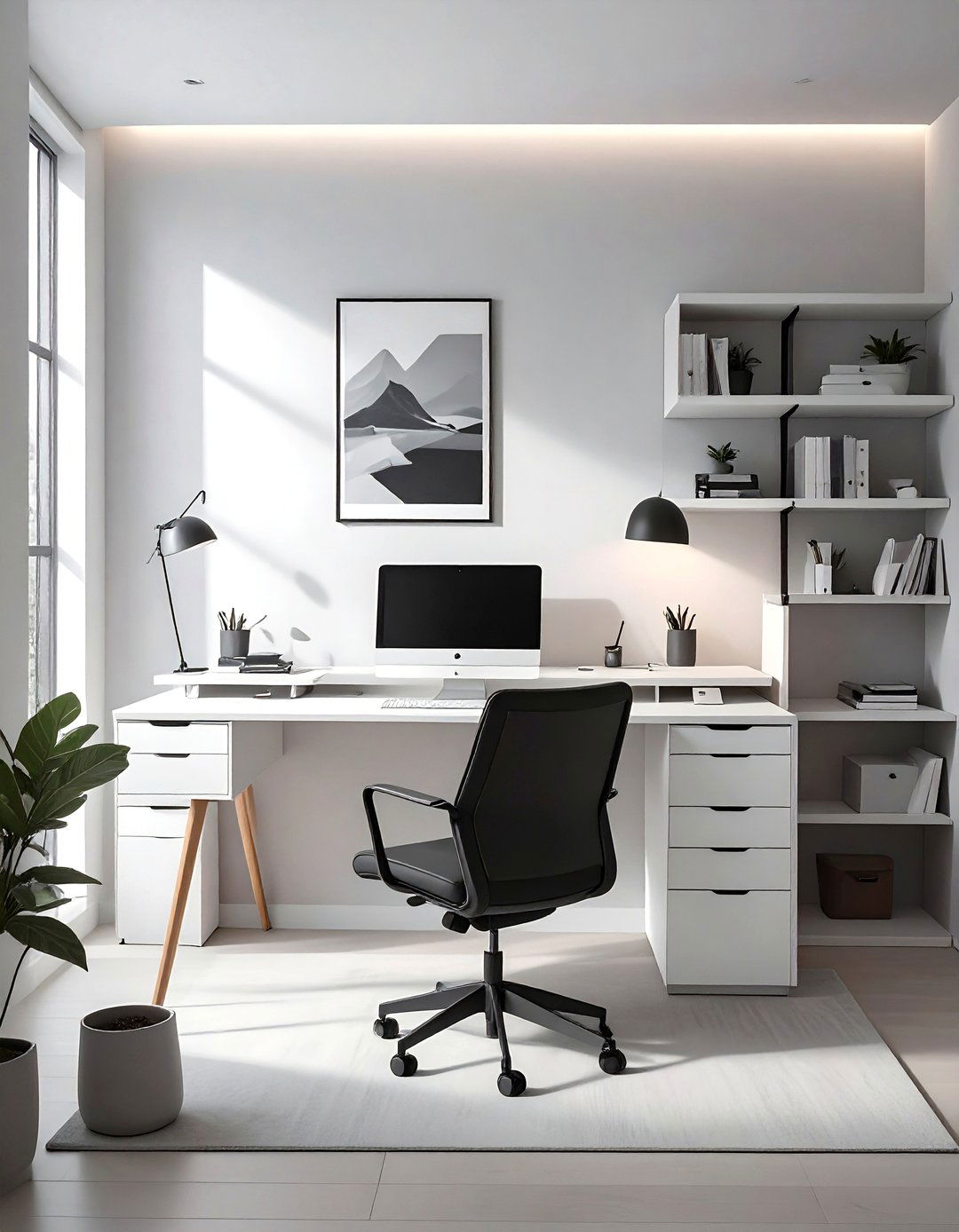 The Minimalist Focus Workspace - 30 office decorating ideas for work