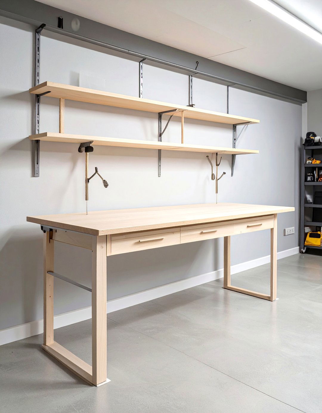 The Minimalist Folding Garage Workbench - 30 garage work bench ideas
