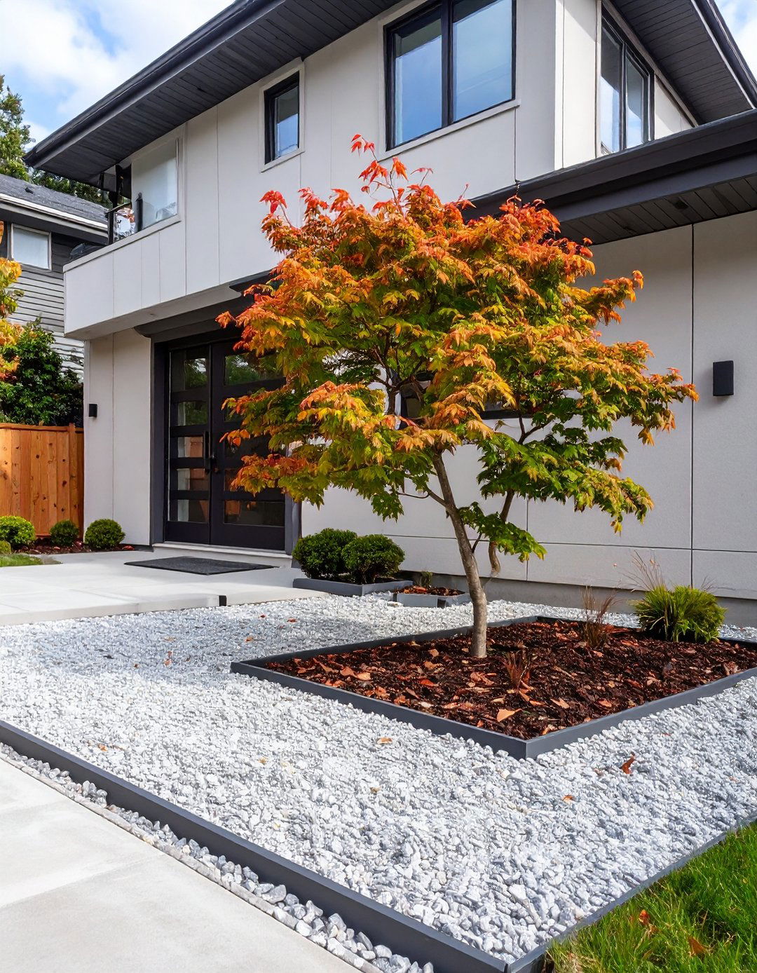 The Minimalist Gravel Garden - 30 budget cheap simple front yard landscaping ideas