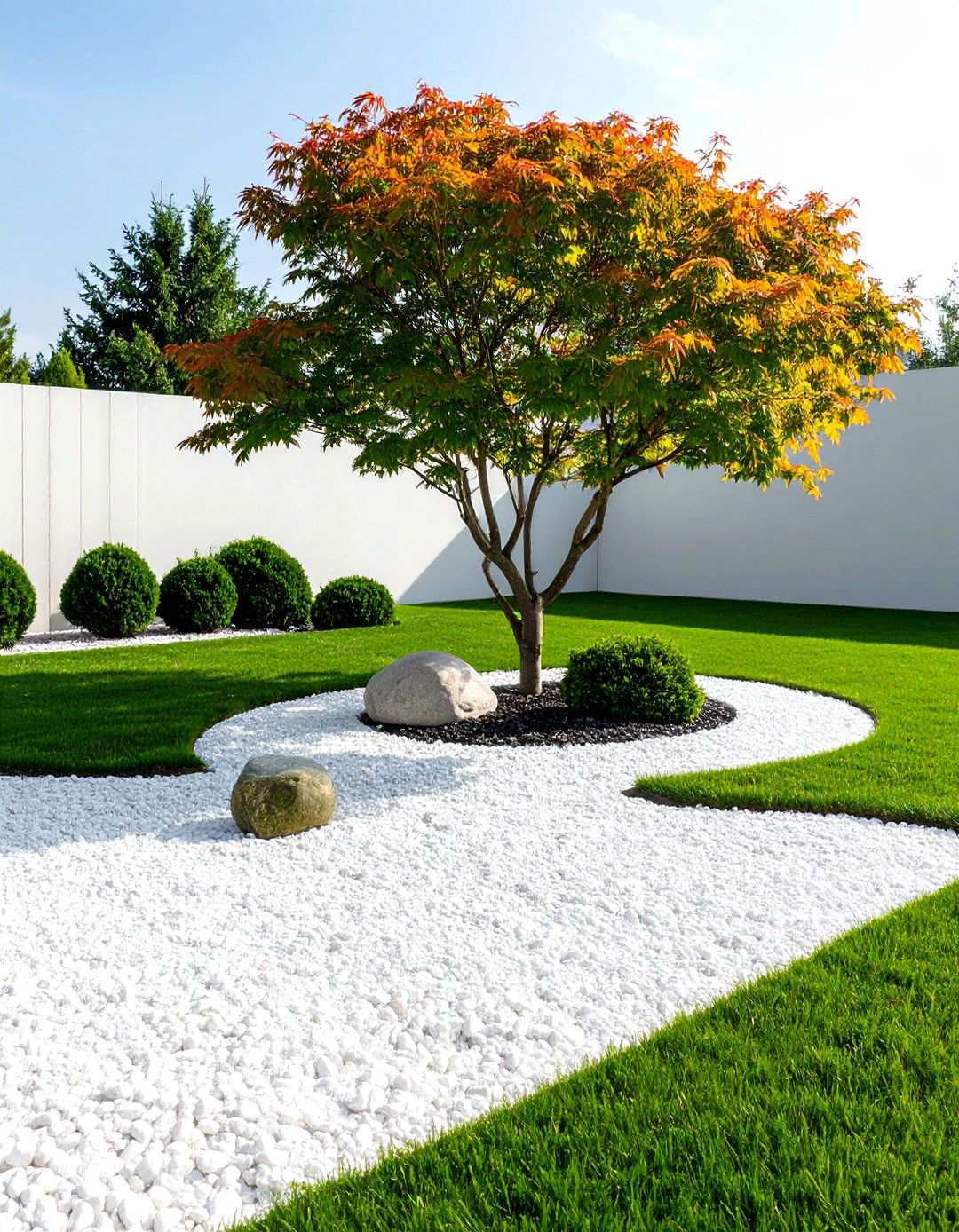 The Minimalist Gravel and Grass Garden - 30 landscape design cost ideas