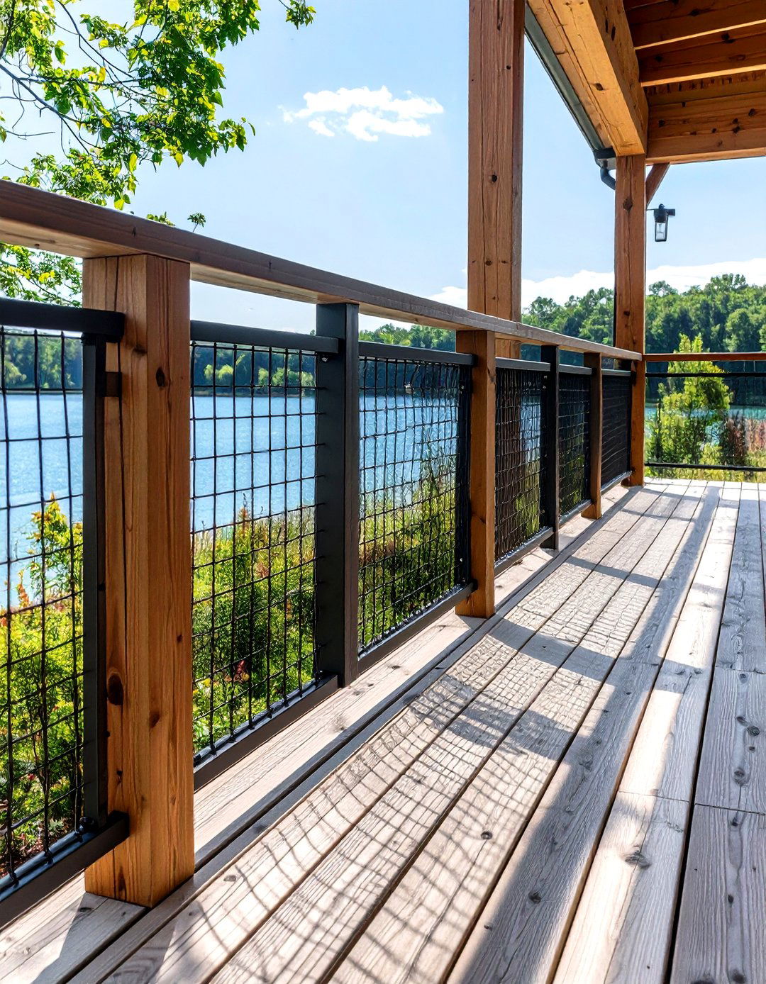 The Minimalist Hog Wire Deck Railing without a Top Rail - 30 hog wire deck railing ideas