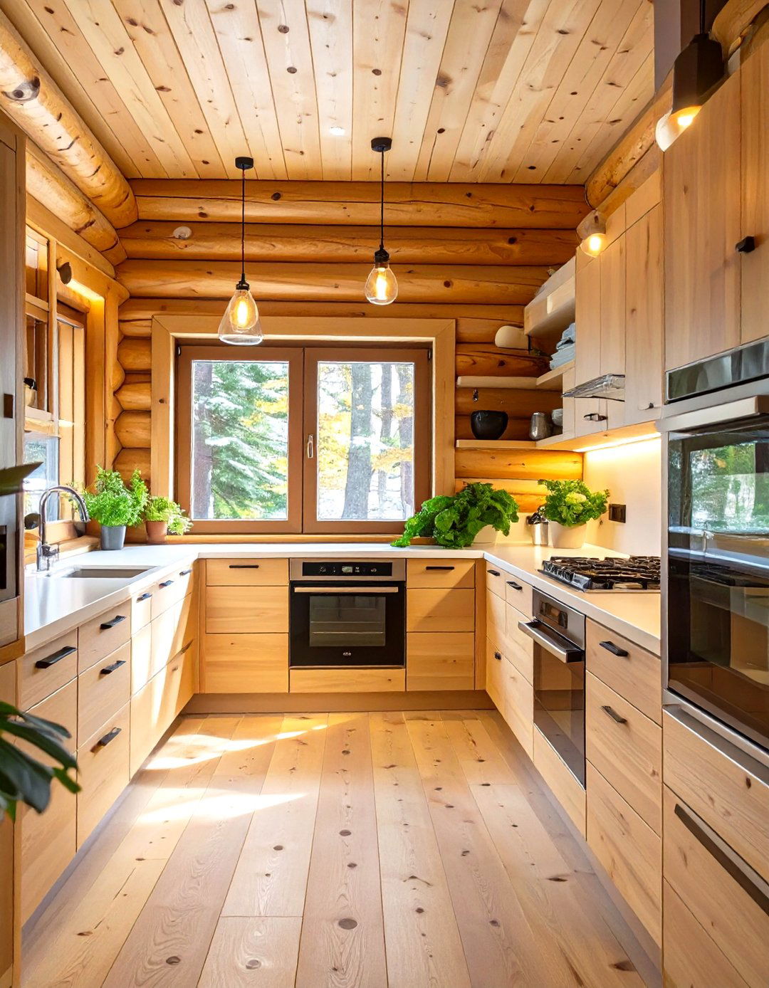 The Minimalist Kitchen with Hidden Appliances - 30 modern log cabin kitchen ideas