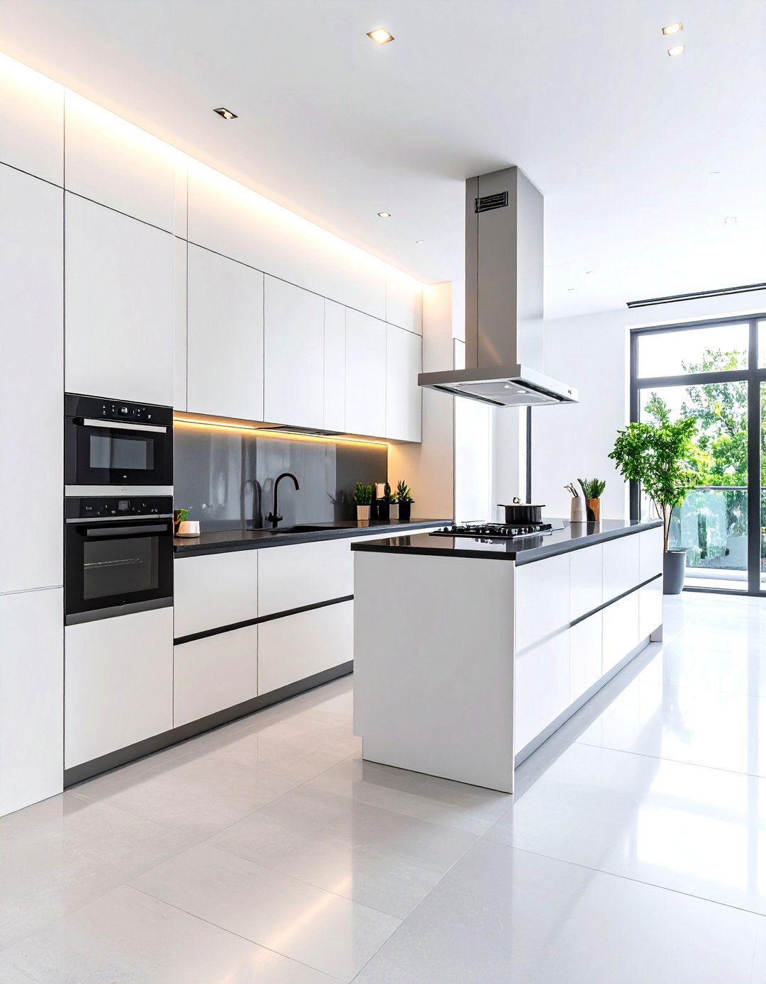 The Minimalist Monochrome Galley Kitchen - 30 galley kitchen designs