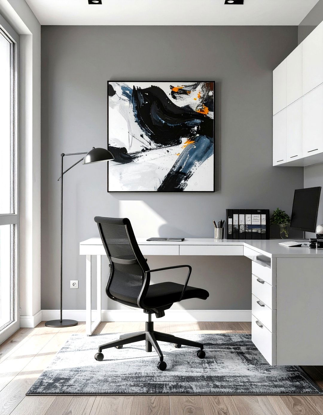 The Minimalist Monochrome Home Office - 30 home office interior design ideas