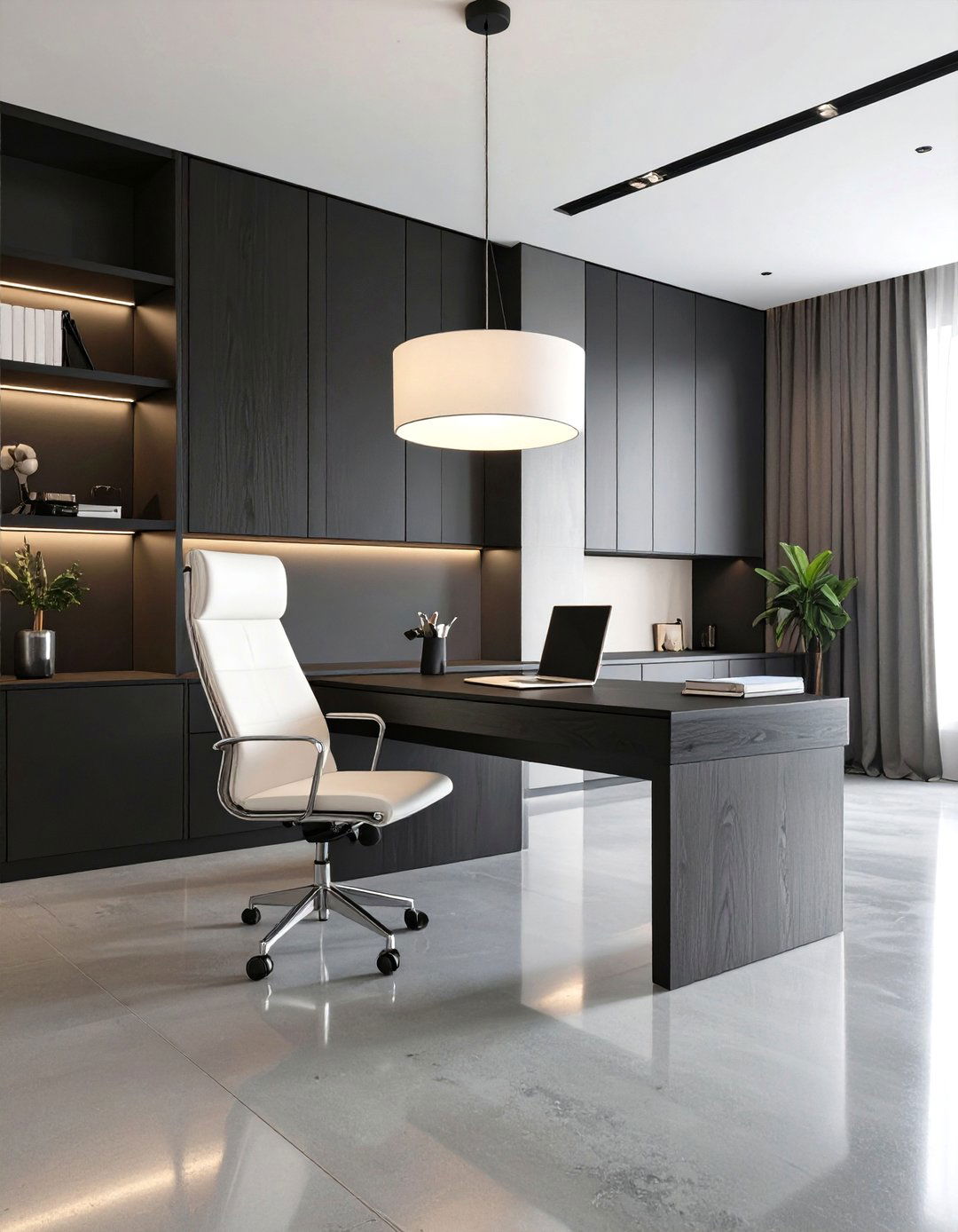The Minimalist Monochrome Home Office - 30 luxury modern home office ideas