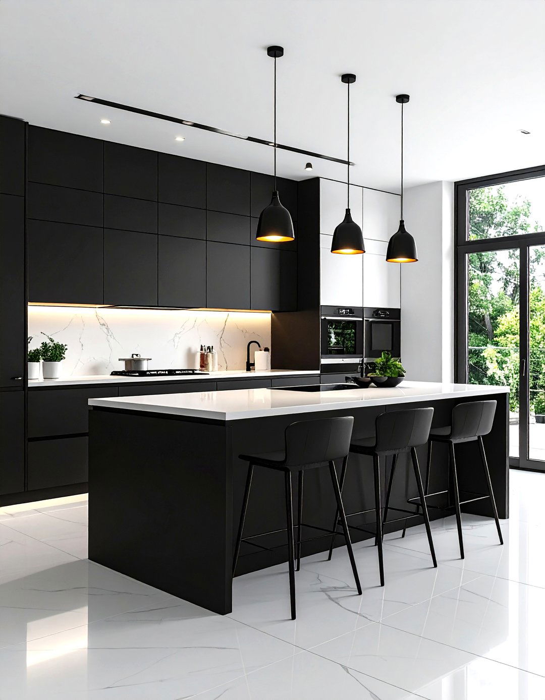 The Minimalist Monochrome Kitchen - 30 limited space small l shaped kitchen design ideas