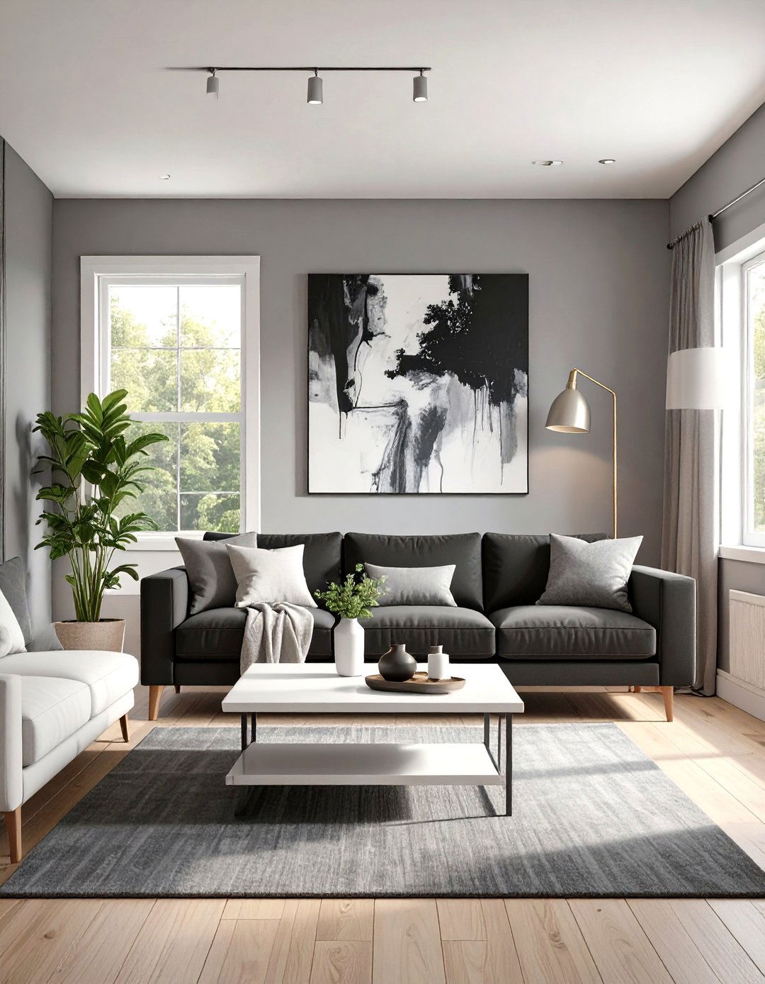 The Minimalist Monochrome Living Room - 30 mobile home living room ideas