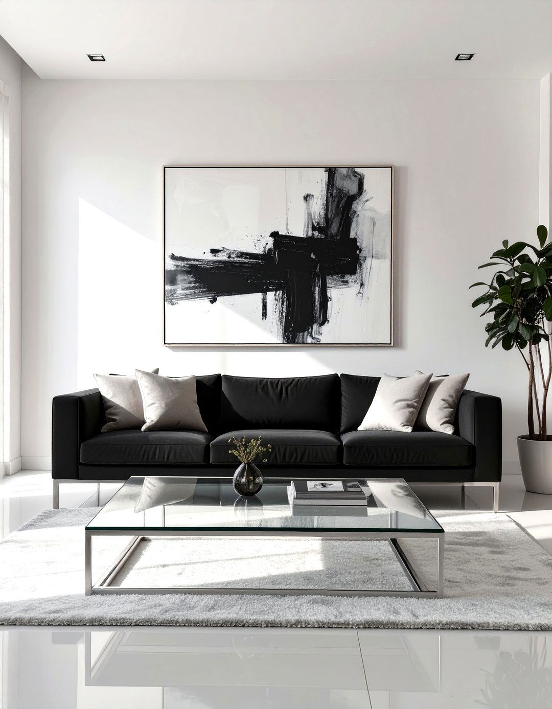 The Minimalist Monochrome Living Room - 30 modern living room decor ideas