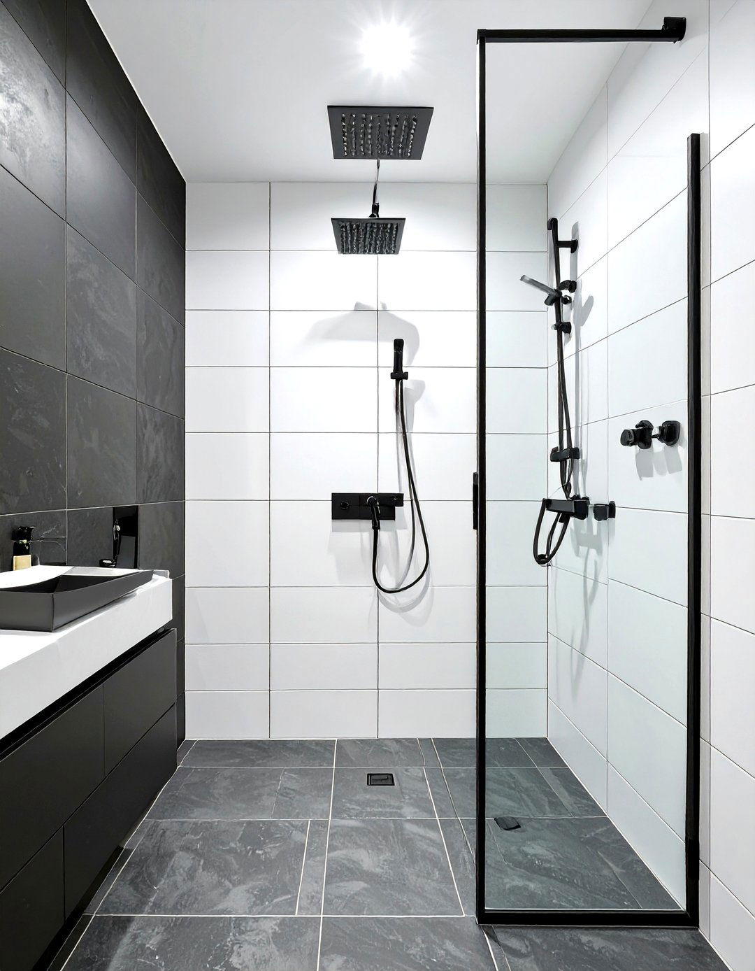 The Minimalist Monochrome Shower - 30 modern shower ideas