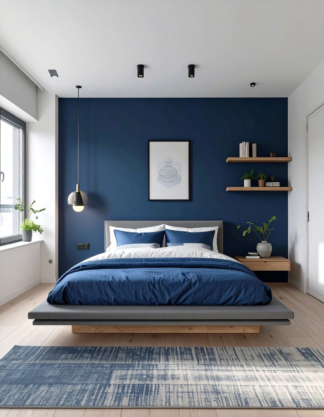 The Minimalist Navy Bedroom - 30 navy bedroom ideas