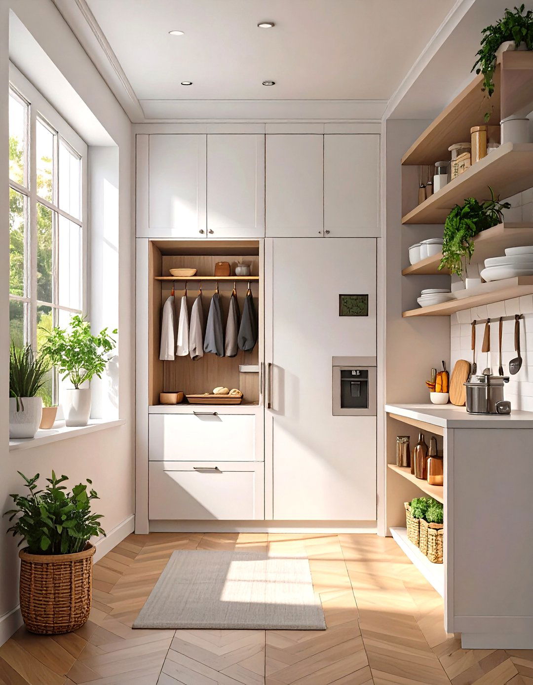 The Minimalist Push to Open Pantry - 30 hidden small walk in pantry ideas