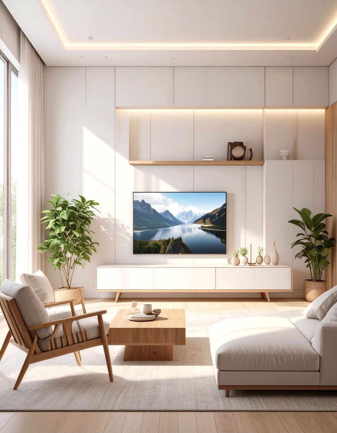 The Minimalist Recessed Niche Living Room - 30 modern living room ideas with tv