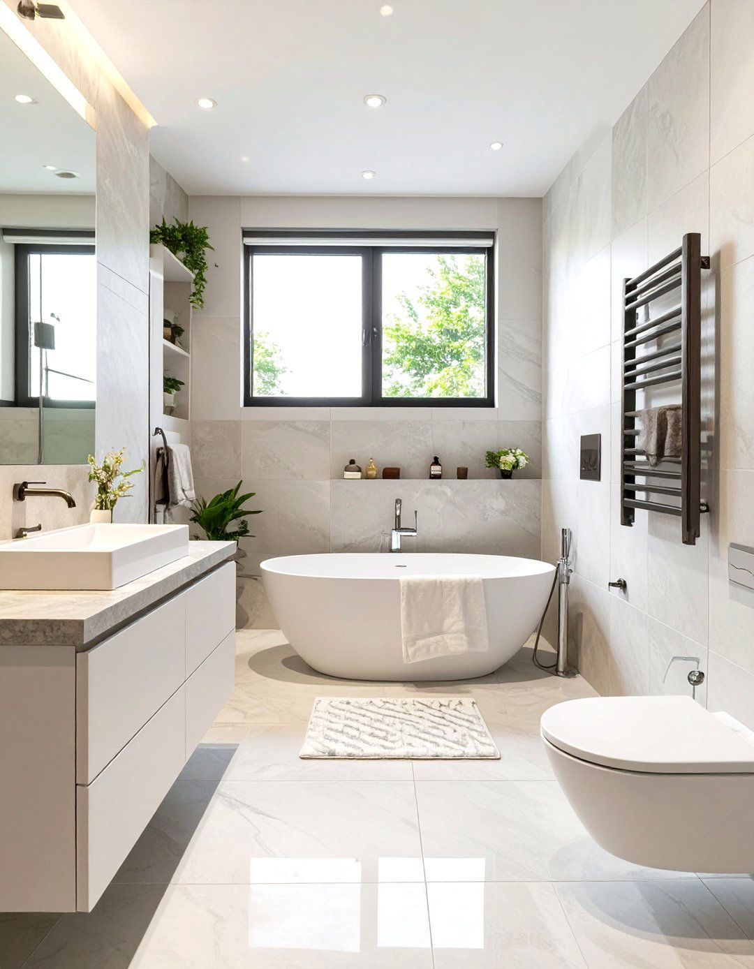 The Minimalist Spa Master Bathroom - 30 luxury modern luxury master bathroom ideas
