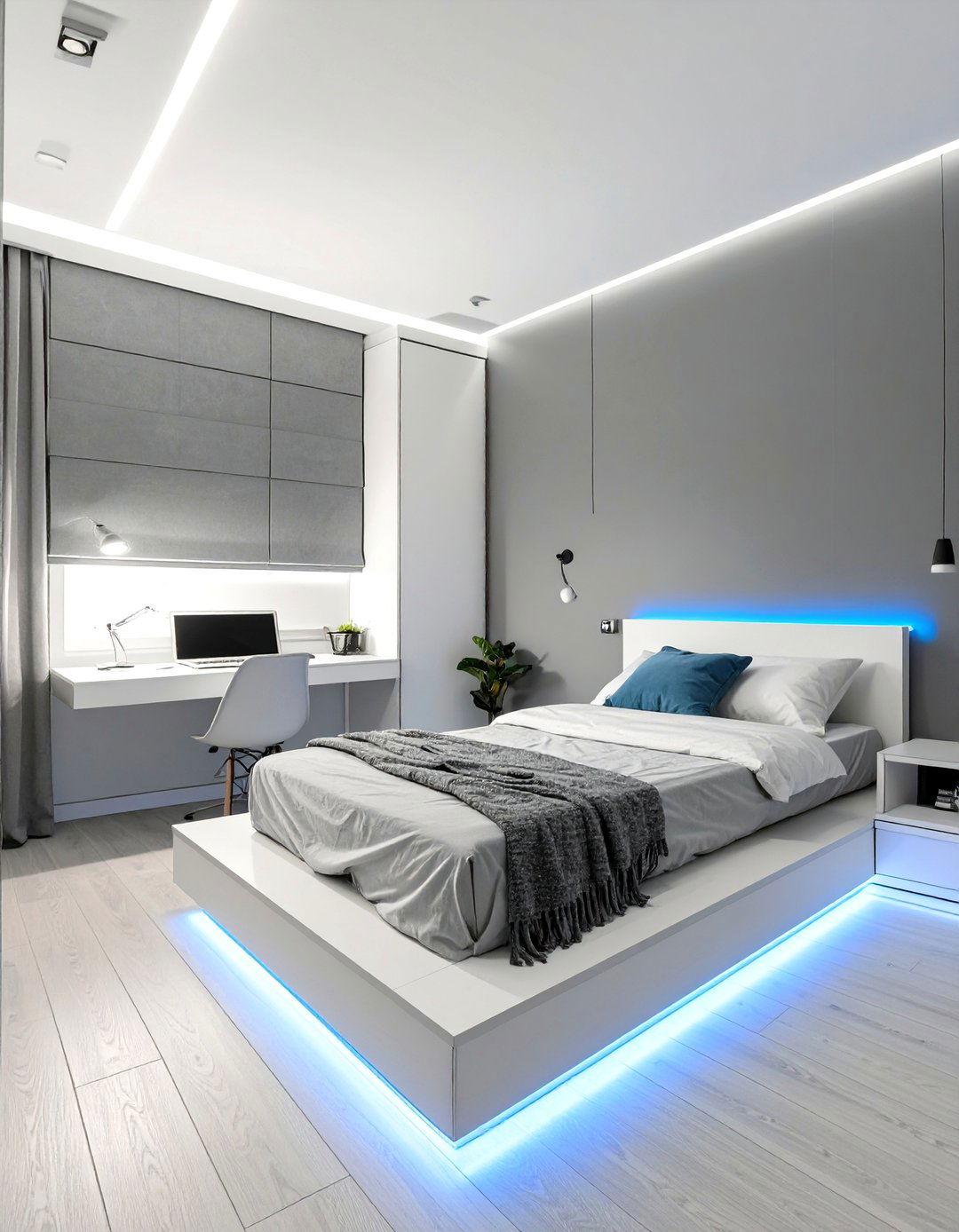 The Minimalist Tech Hub Room - 30 ai teen room design ideas
