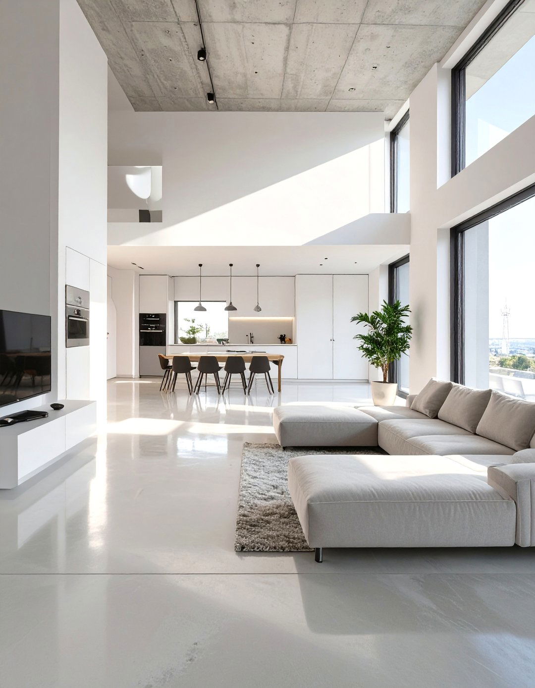 The Minimalist Tech Hub - 30 ai open concept living ideas