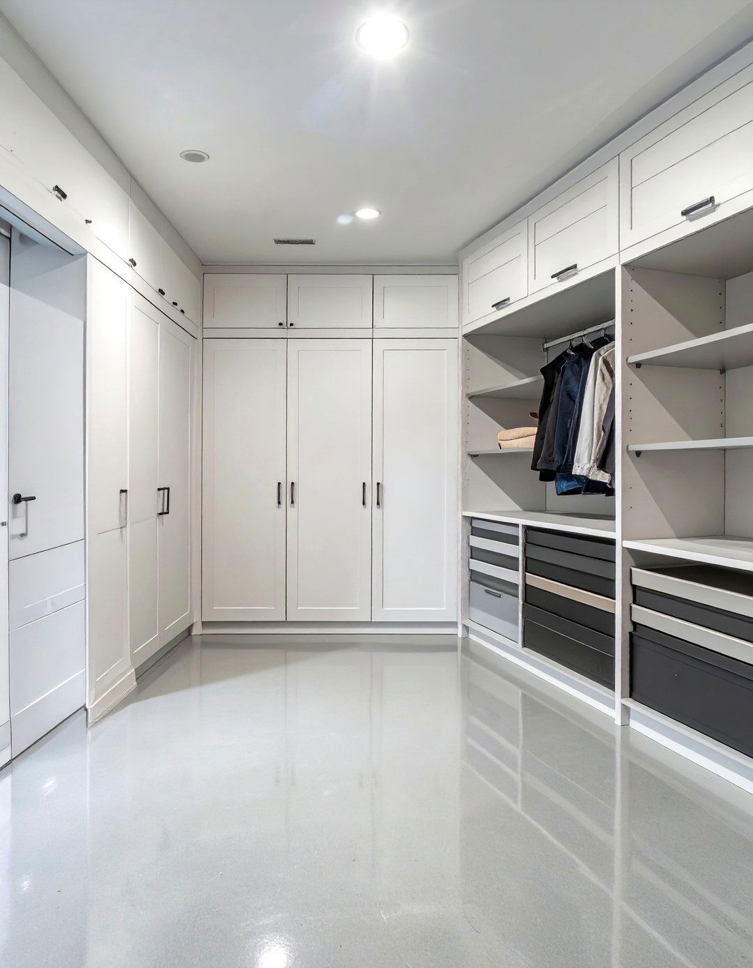 The Minimalist White Melamine Garage Closet - 30 garage closet ideas