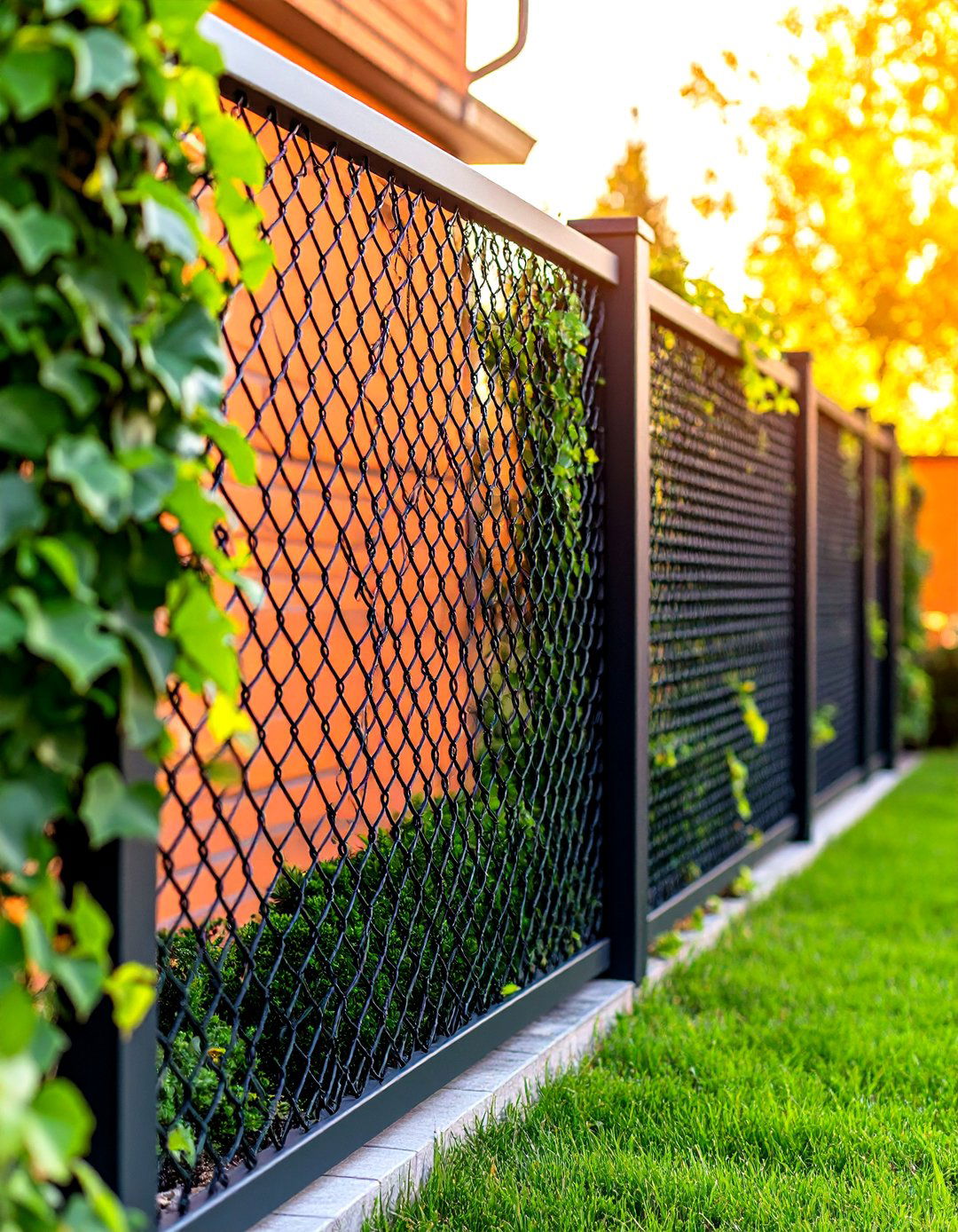 The Minimalist Wire Mesh Fence - 30 front yard fence ideas