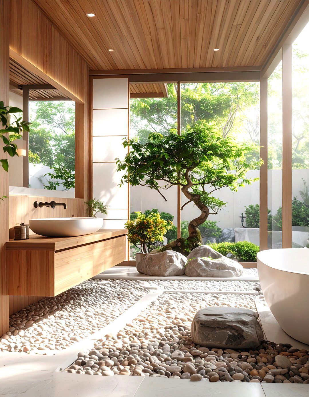 The Minimalist Zen Garden Bathroom - 30 earthy bathroom ideas