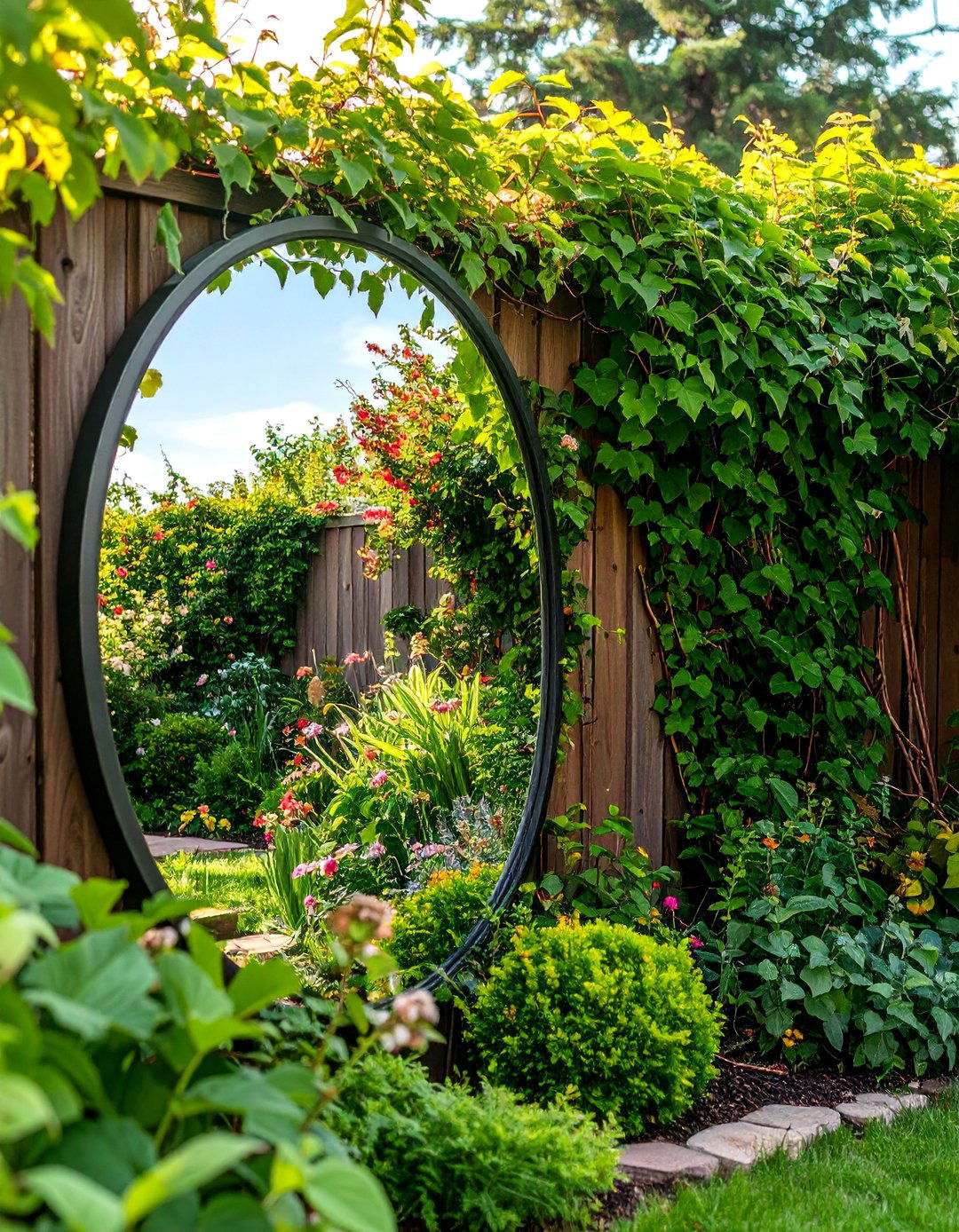 The Mirror Enhanced Illusion Garden - 30 backyard ideas for small yards