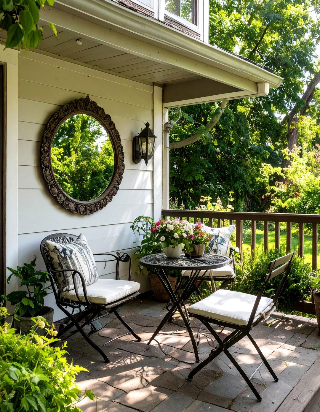 The Mirror Enhanced Small Porch - 30 back porch ideas on a budget