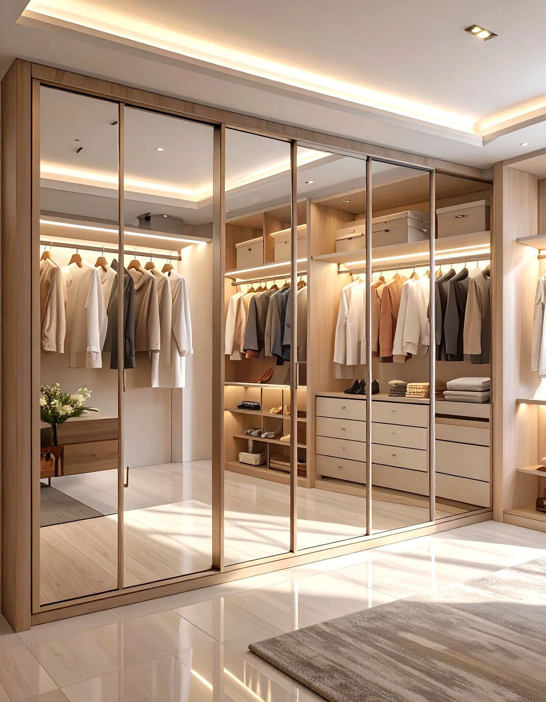 The Mirrored Closet Design - 30 modern closet design ideas