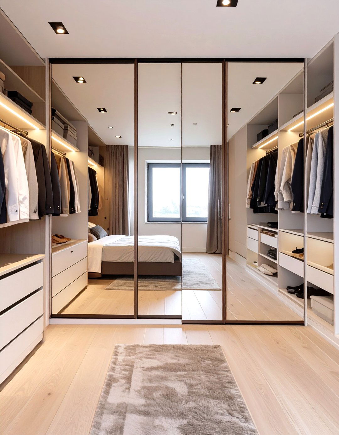 The Mirrored Door Illusion - 30 closet ideas for small spaces