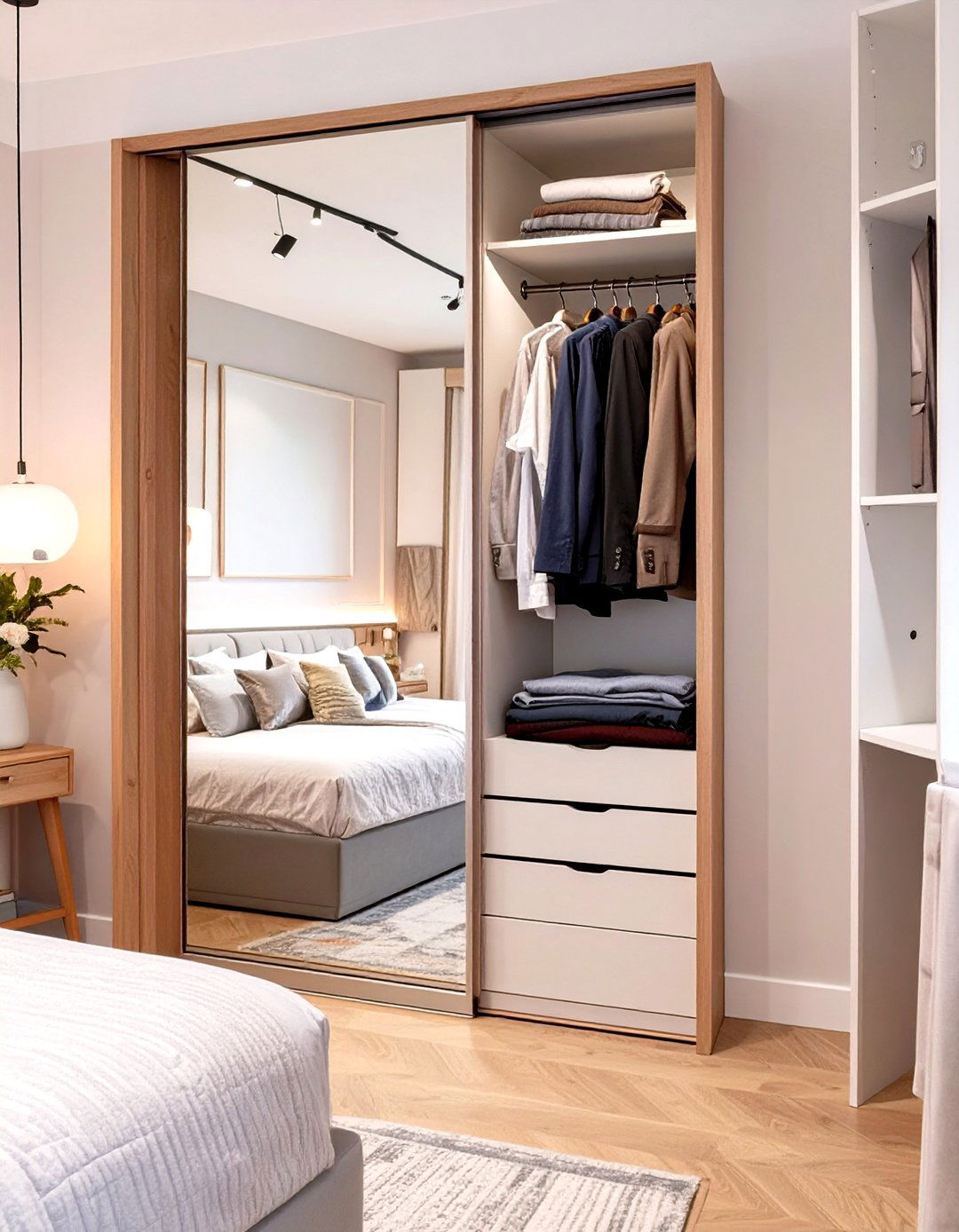 The Mirrored Door Wardrobe - 30 home depot closet design ideas
