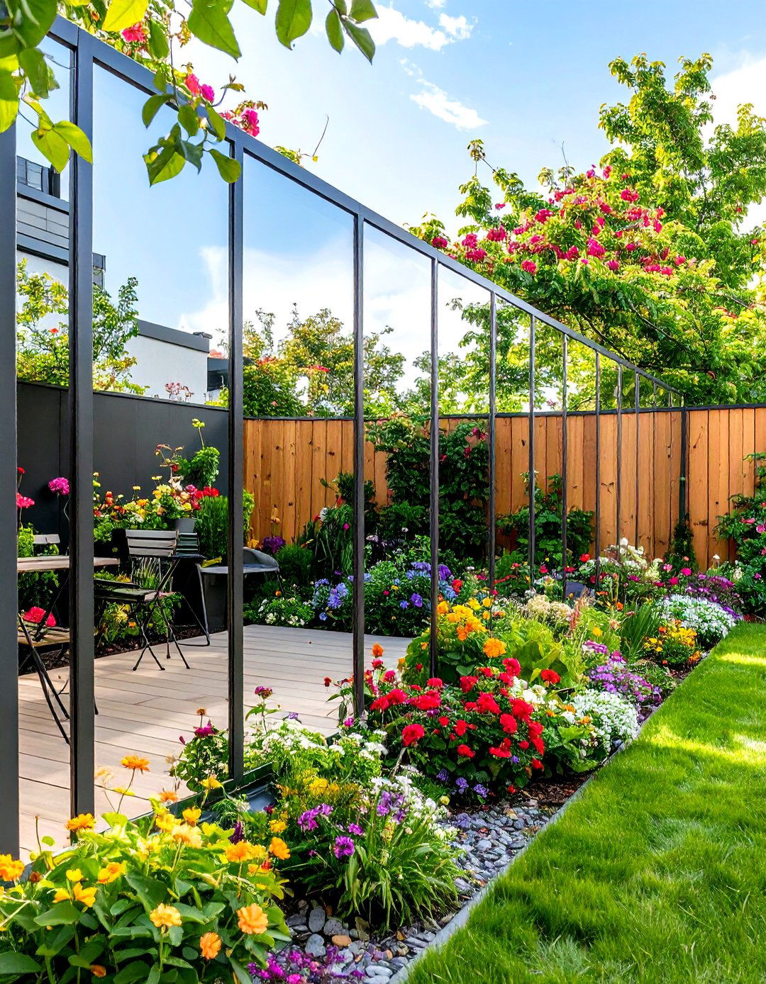 The Mirrored Fence Panels - 30 backyard fencing ideas