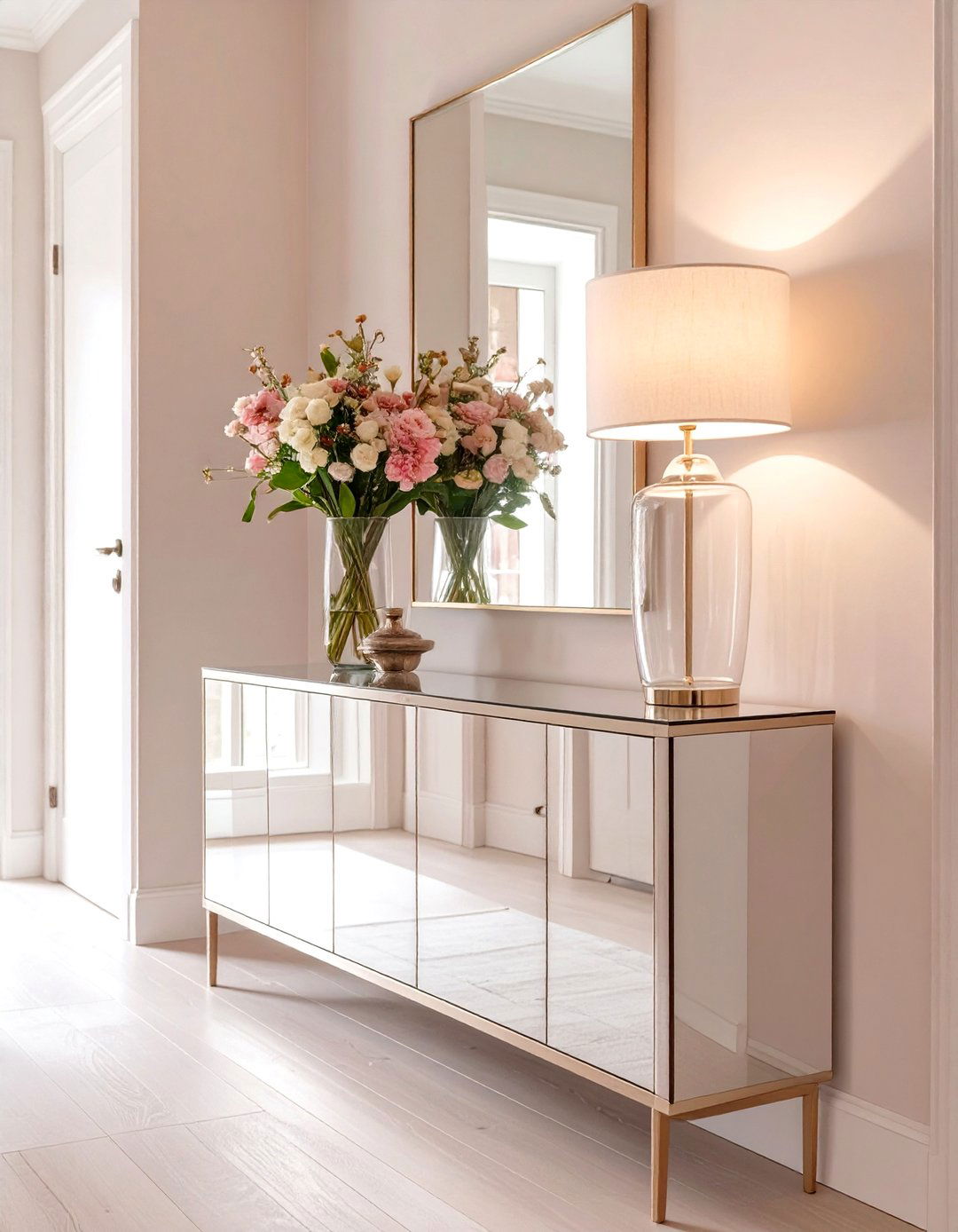 The Mirrored Hallway Cabinet - 30 hallway furniture ideas