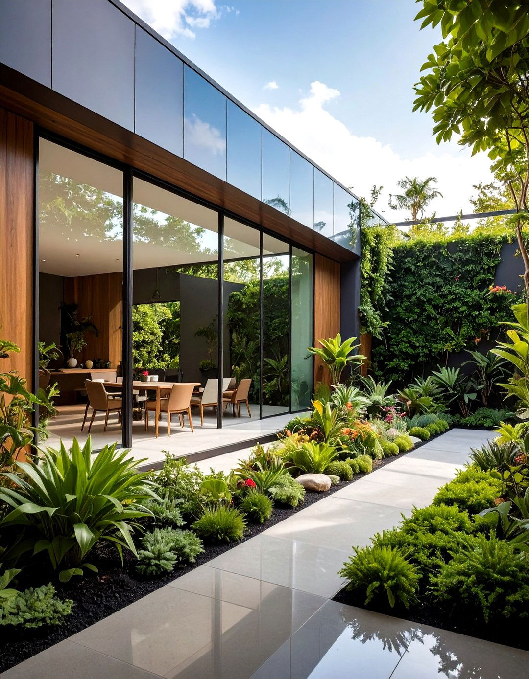 The Mirrored Illusion Garden Wall - 30 garden wall ideas