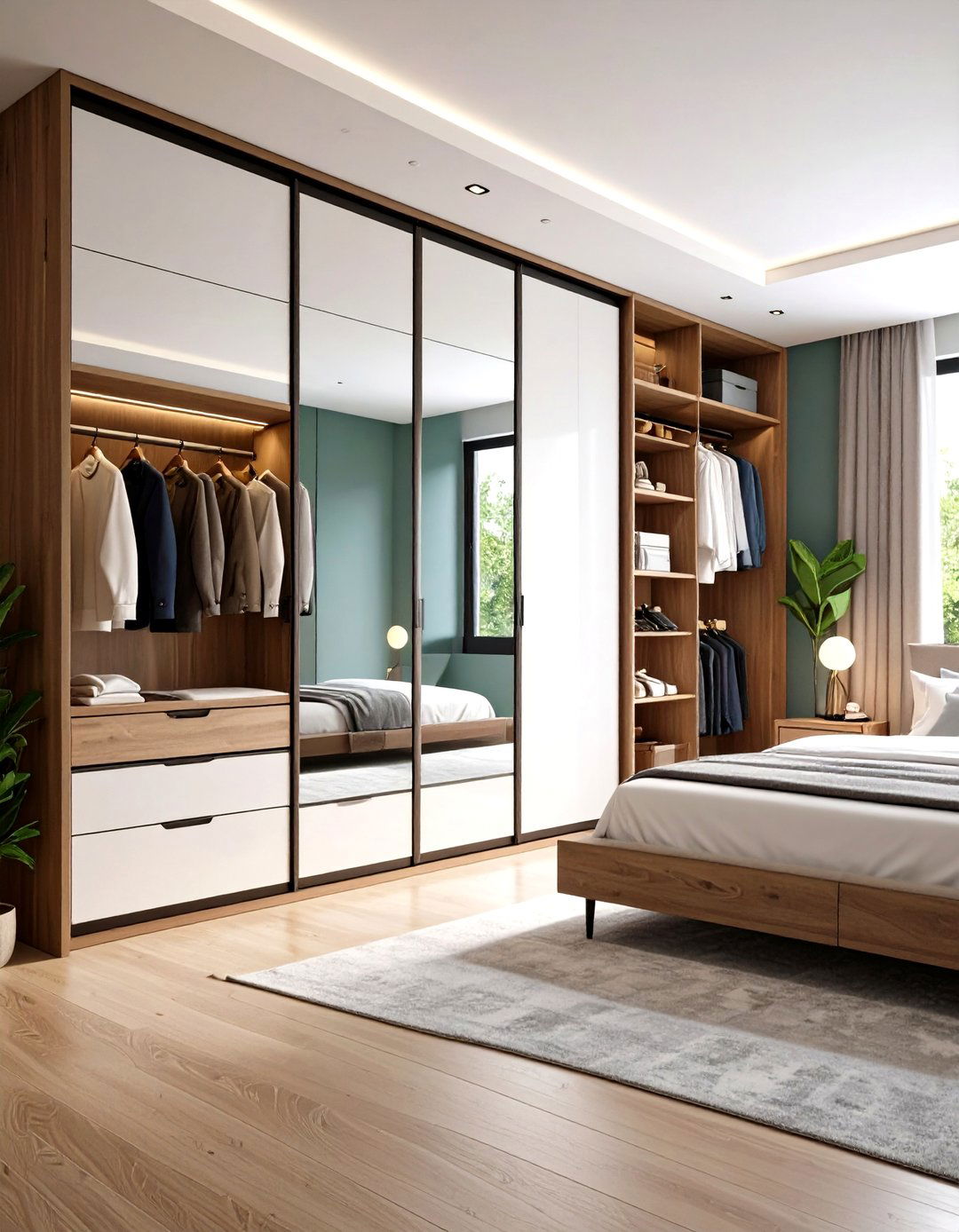 The Mirrored Illusion Small Closet - 30 layout small closet design ideas