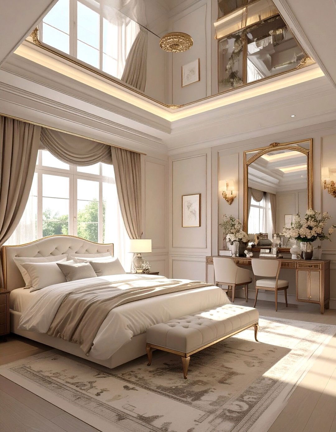 The Mirrored Inset Bedroom Ceiling - 30 master bedroom tray ceiling ideas