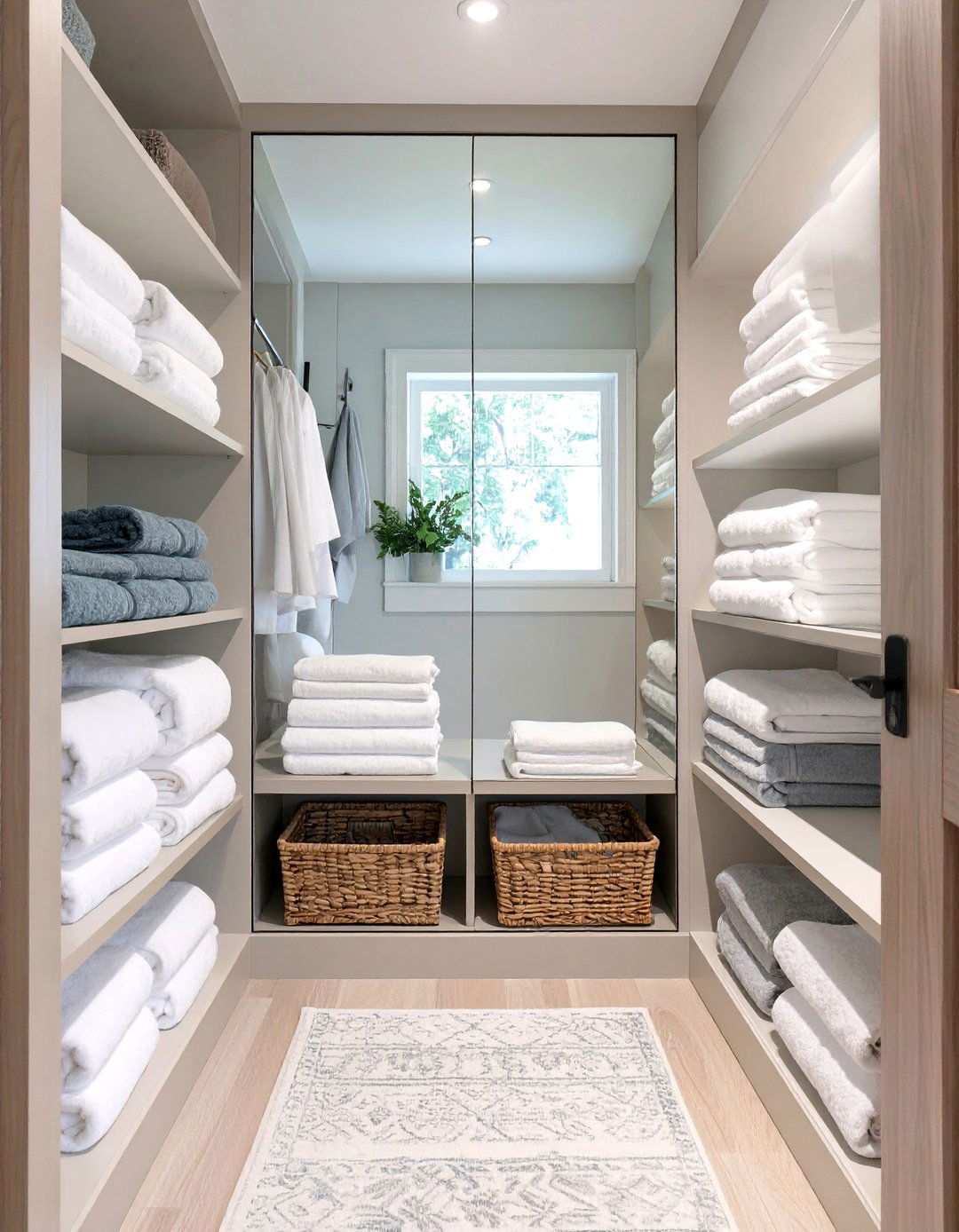 The Mirrored Interior Hallway Linen Closet - 30 hallway linen closet ideas