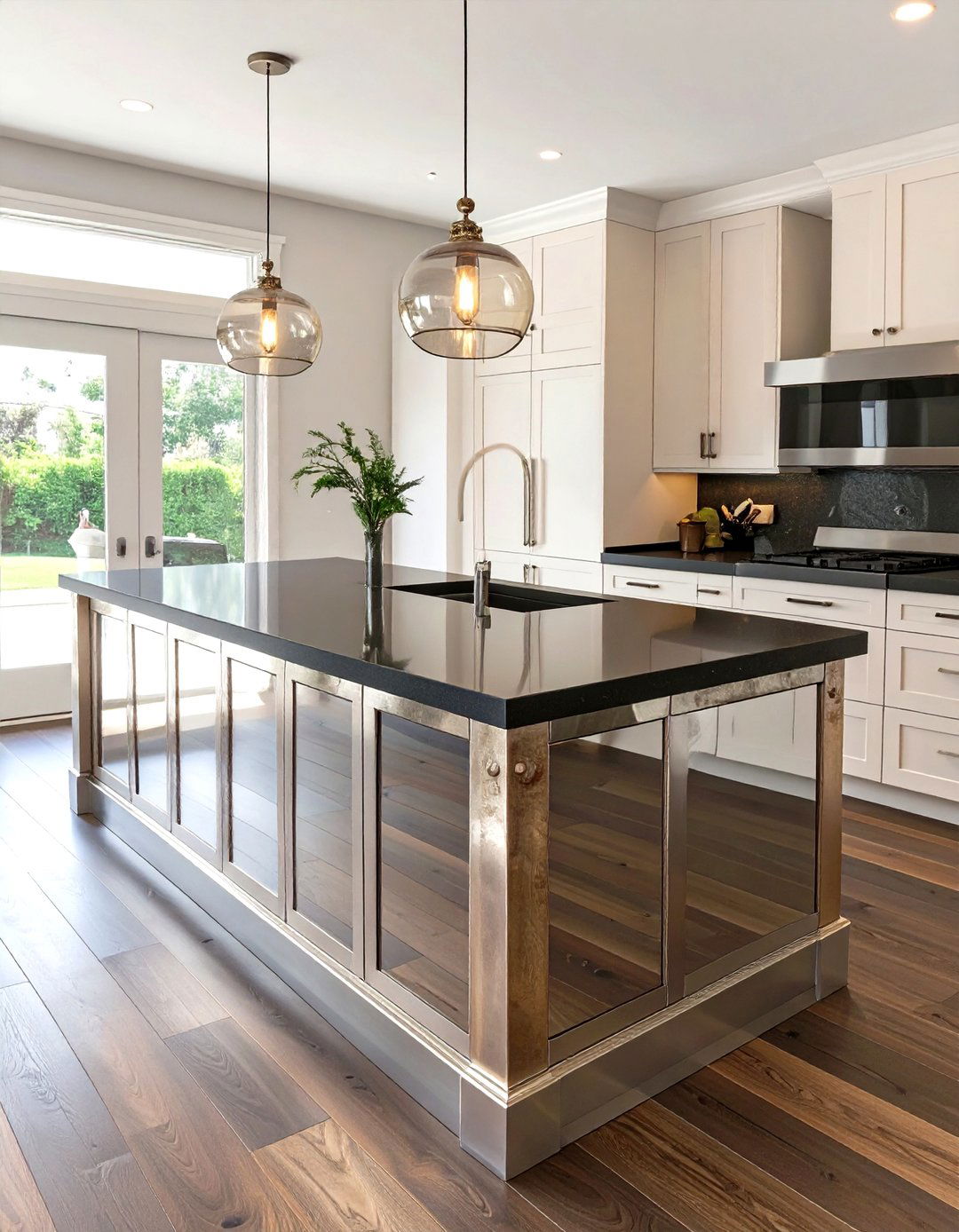 The Mirrored Kitchen Island - 30 modern kitchen island ideas