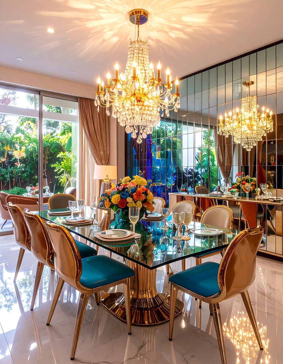 The Mirrored Wall Dining Room - 30 70s interior design ideas