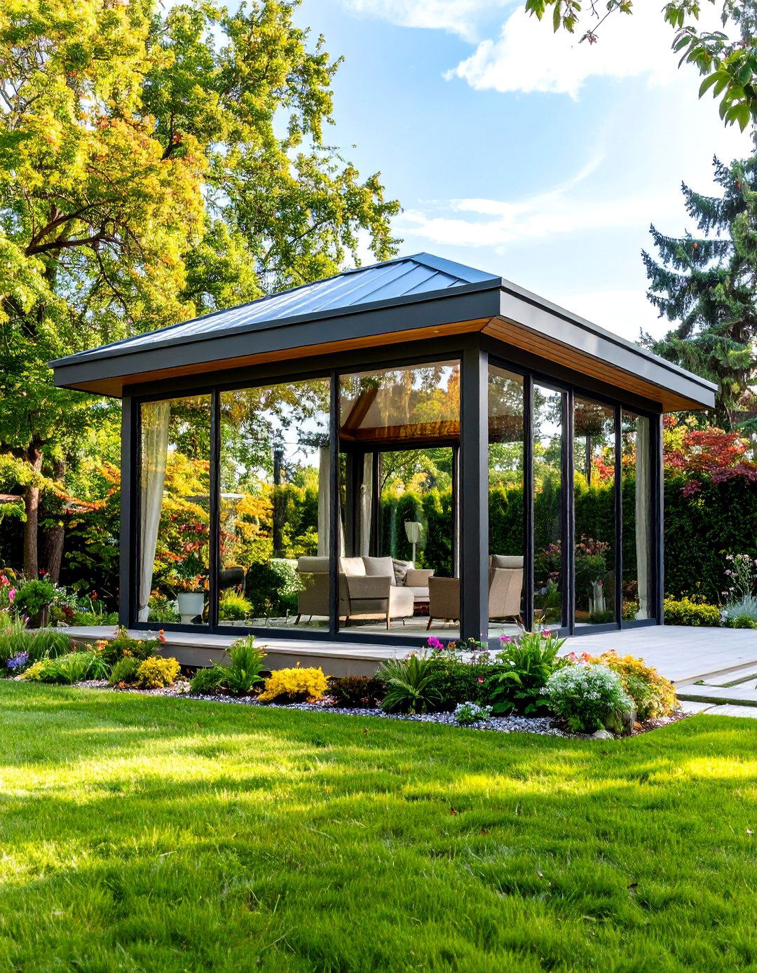 The Mirrored Wall Gazebo - 30 backyard gazebo ideas