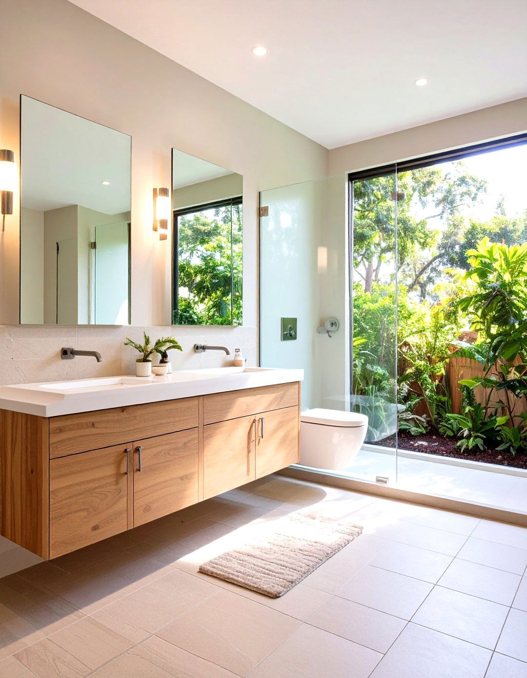 The Mirrored Wall Illusion Bathroom - 30 limited space small bathroom designs with shower