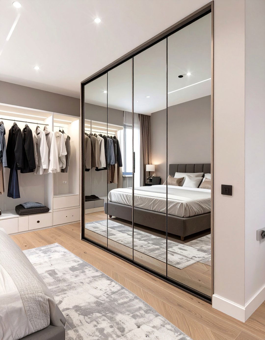The Mirrored Wardrobe Bedroom - 30 luxury modern bedroom ideas