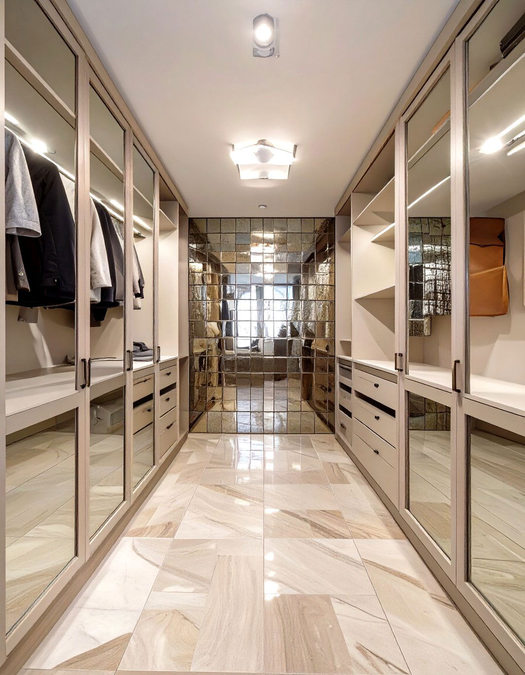 The Mirrored and Reflective Closet - 30 master closet ideas