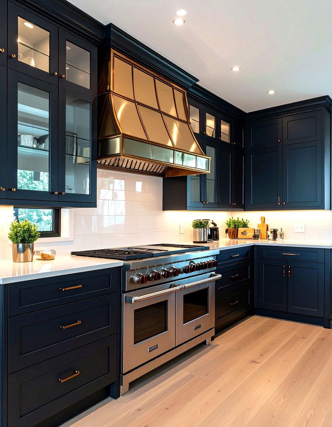 The Mirrored or Antiqued Glass Kitchen Hood - 30 kitchen range hood ideas