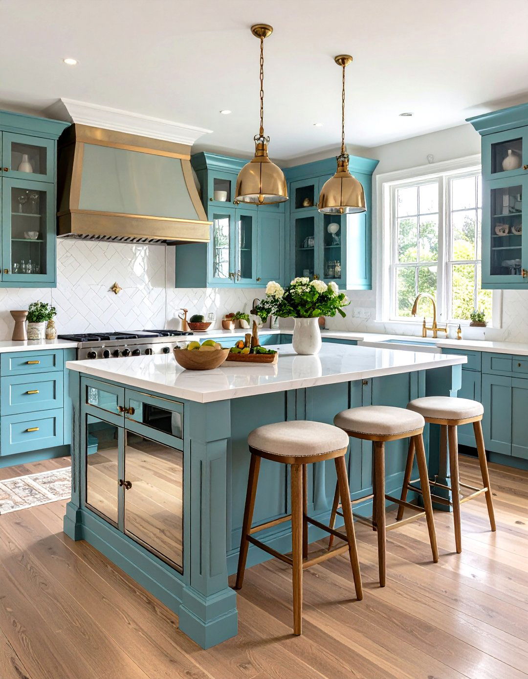 The Mirrored or Metallic Kitchen Island - 30 kitchen island decorating ideas