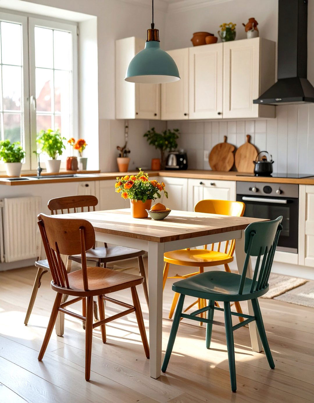 The Mismatched Chairs Kitchen - 30 cozy kitchen decorating ideas