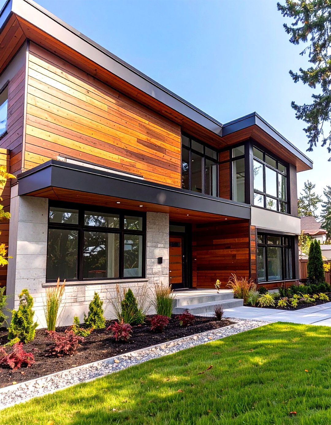 The Mixed Cladding Modern Look - 30 low budget modern 3 bedroom house design ideas