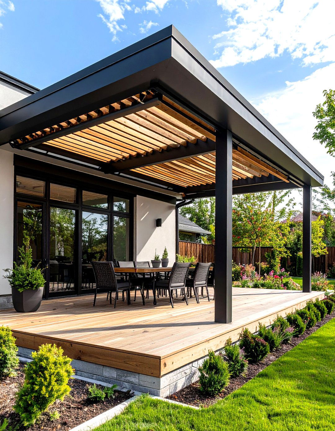 The Mixed Material Modern Awning - 30 front porch awning ideas
