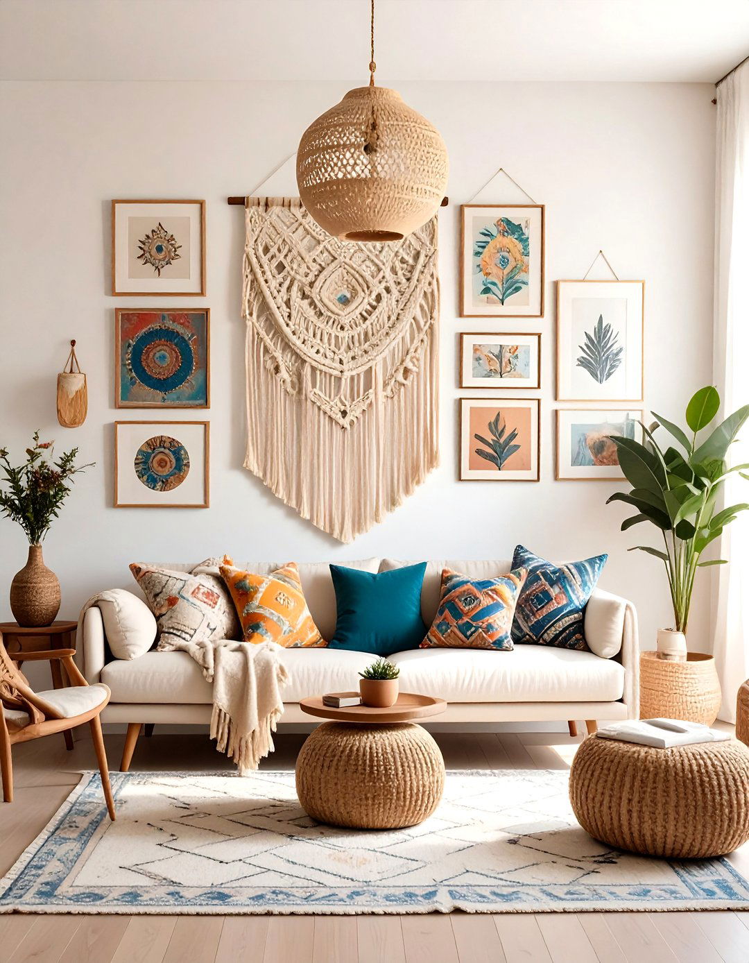 The Mixed Media Gallery Wall - 30 living room gallery wall ideas