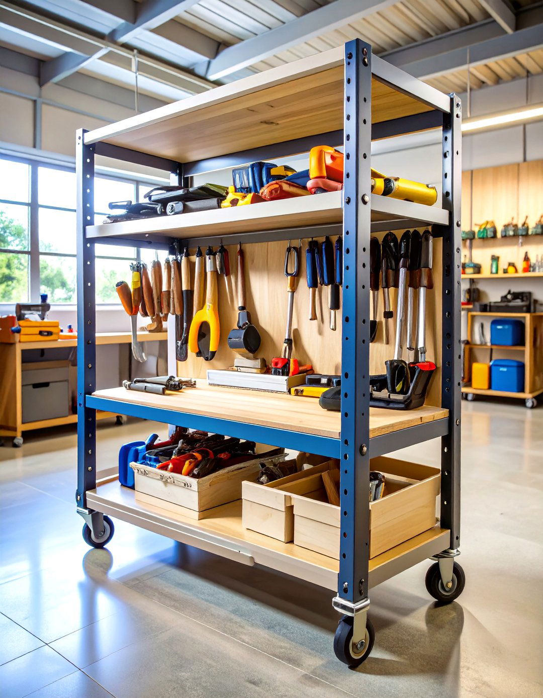 The Mobile Garage Shelf on Casters - 30 garage shelf ideas