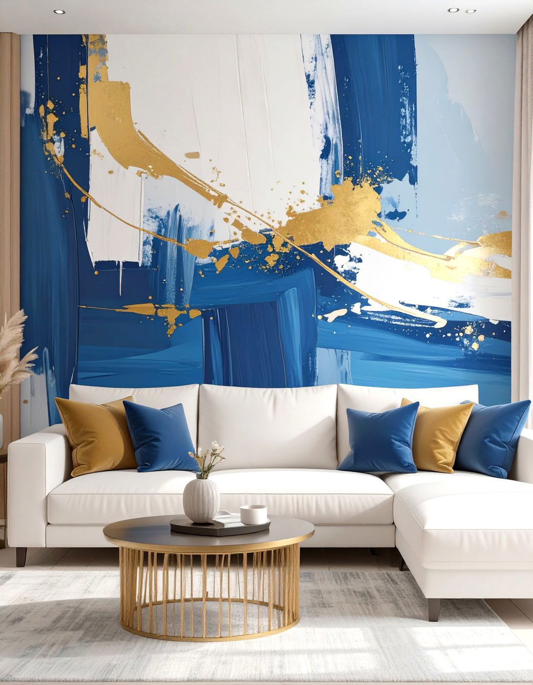 The Modern Abstract Mural - 30 home wall decor ideas