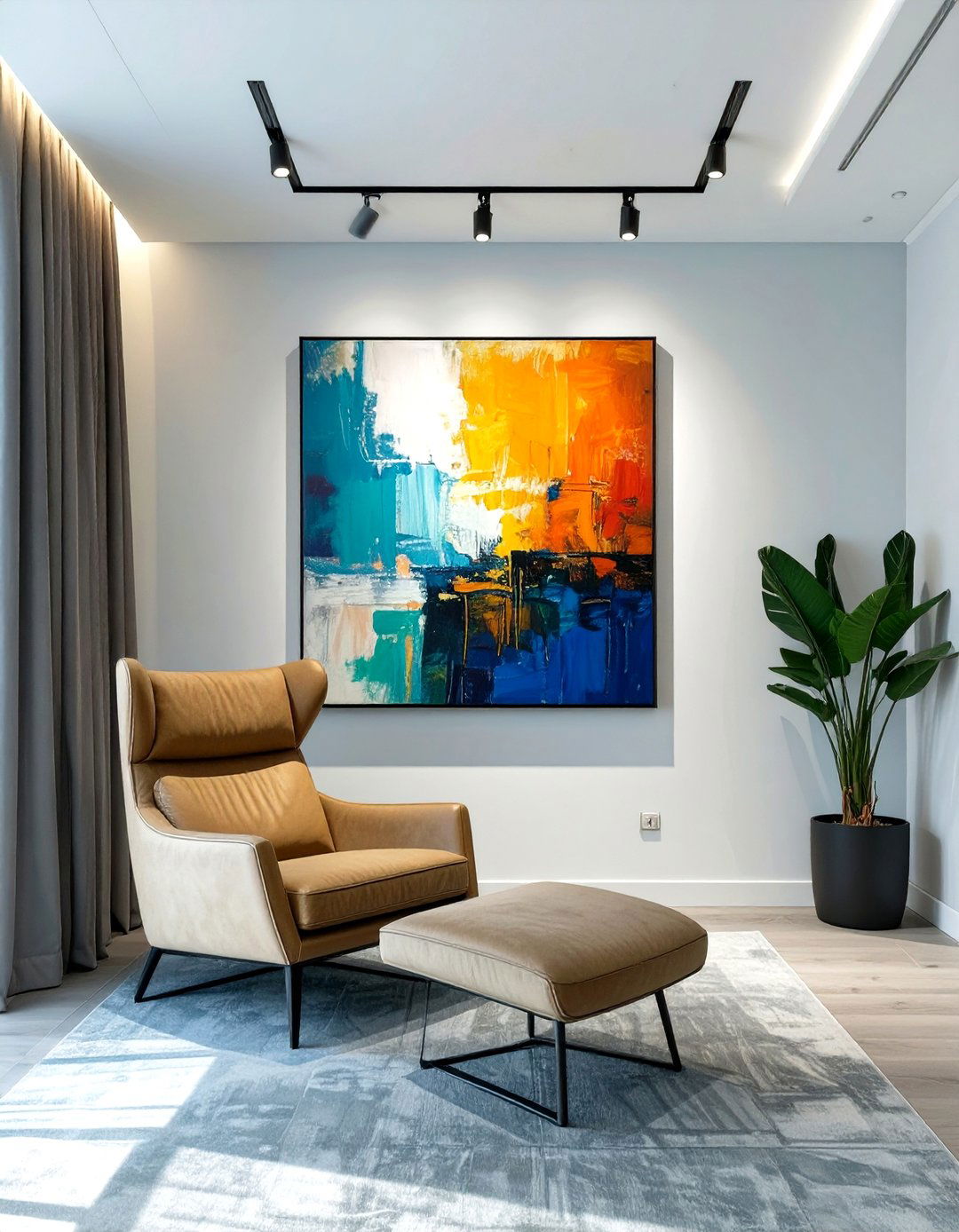 The Modern Art Display Corner Man Cave - 30 tiny small man cave ideas
