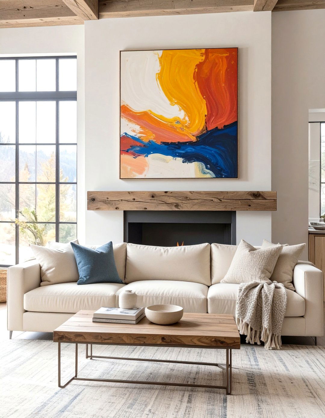 The Modern Art Infusion - 30 modern farmhouse living room ideas